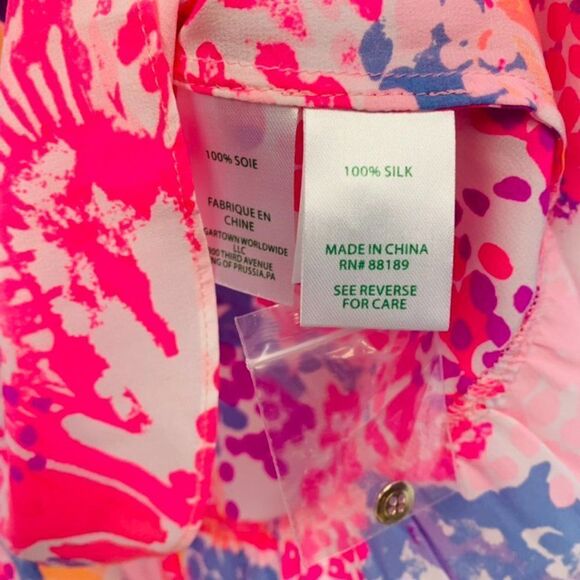 Lilly Pulitzer Kery Silk Top in Bohemian Beach NWOT XXS - Picture 3 of 4